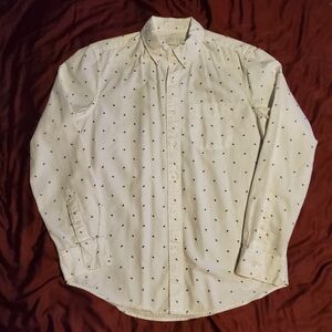 American Eagle Outfitters White Casual Button Down Shirt